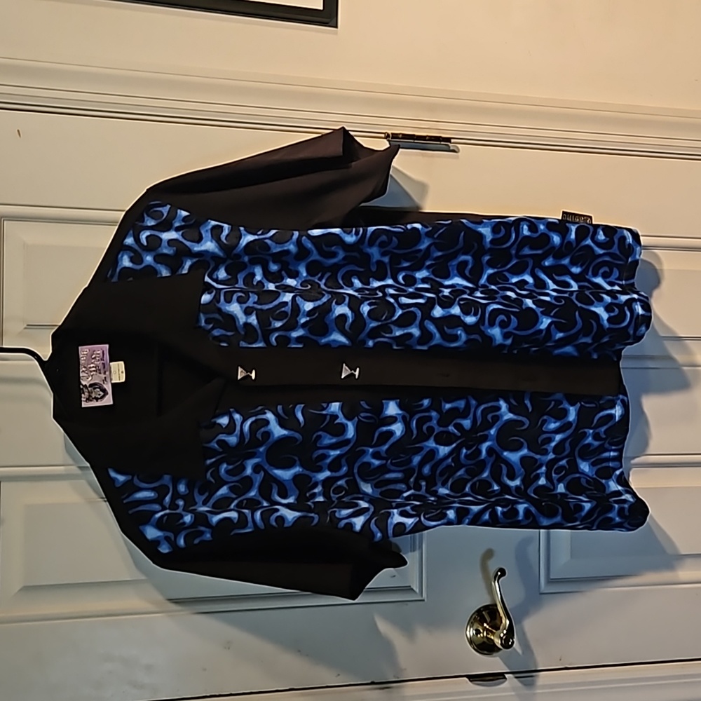Vintage Casino Wear, blue flames shirt xl